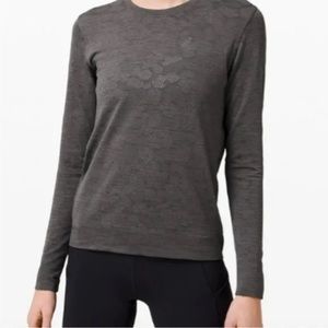 Lululemon swiftly breathe gray camo long sleeve relaxed fit